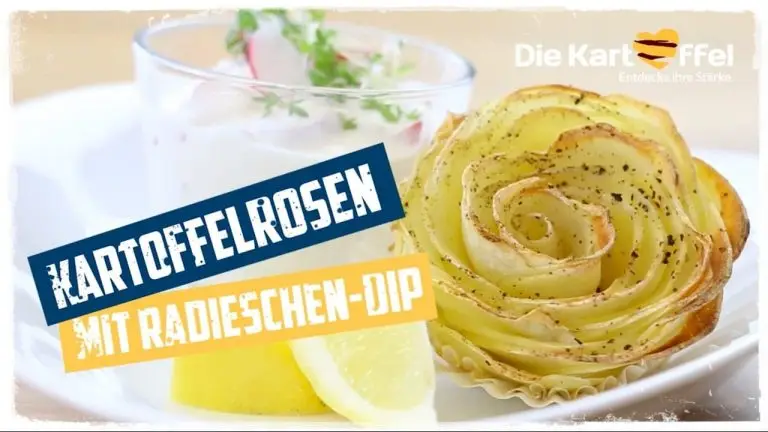 Kartoffelrosen mit Radieschen-Dip