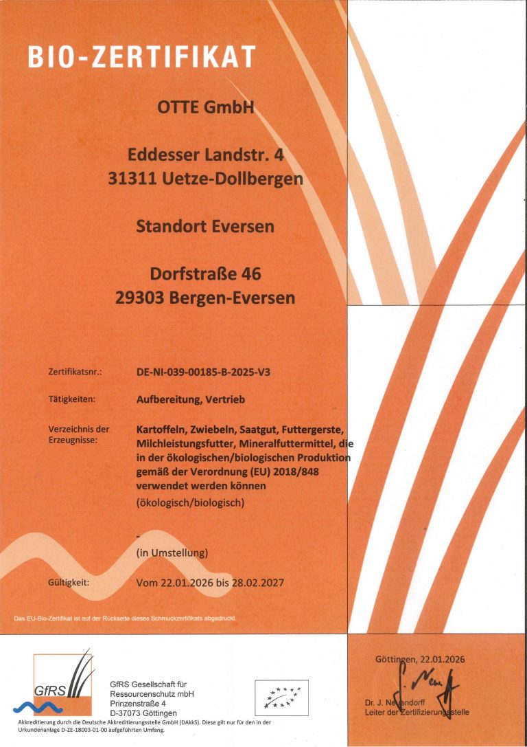Bio Zertifikat OTTE GmbH_Seite_1