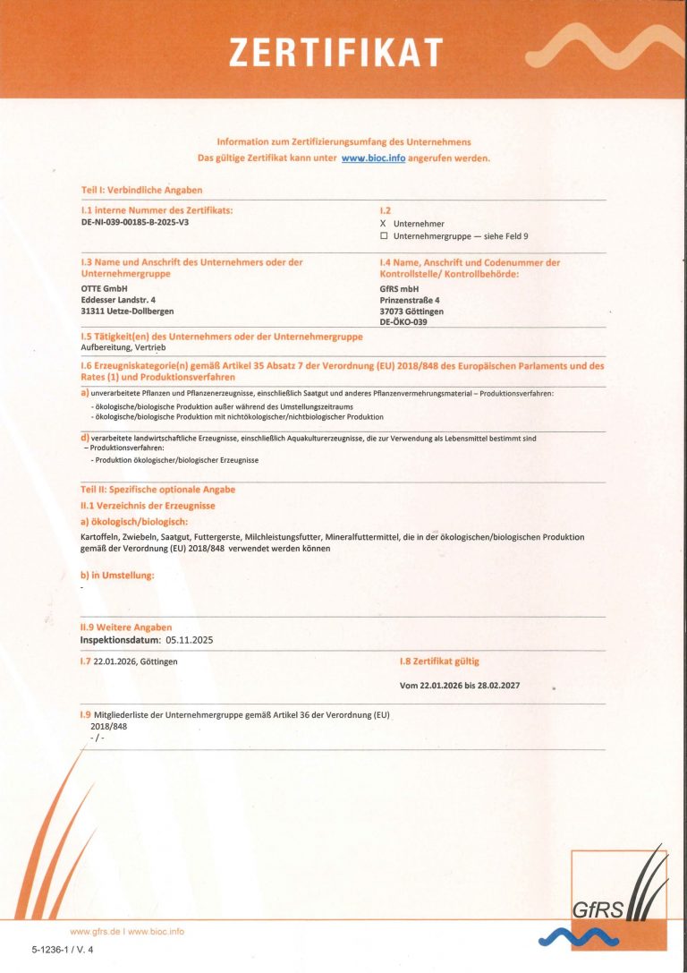 Bio Zertifikat OTTE GmbH_Seite_2