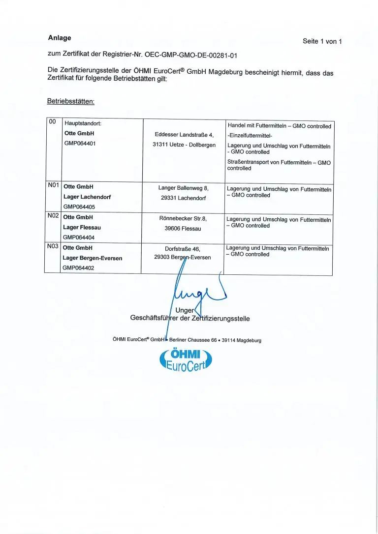 GMP + FRA Zertifikat - OTTE GmbH Seite 2