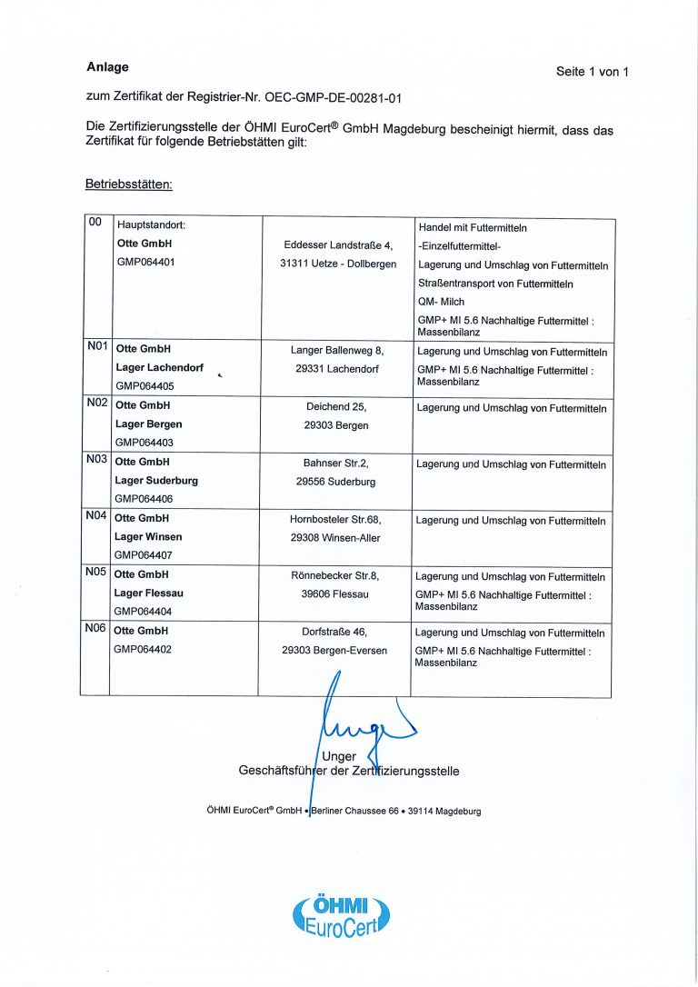 GMP+FSA Zertifikat - OTTE GmbH_Seite_2