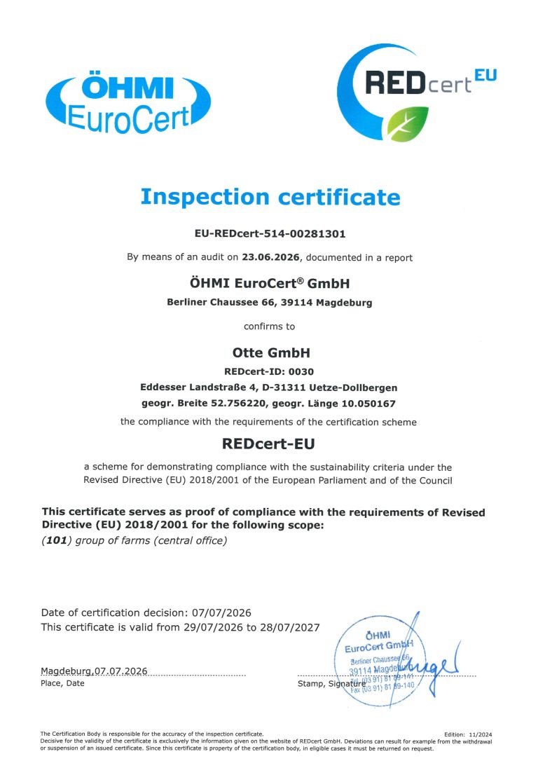Inspection Certificate Seite 1